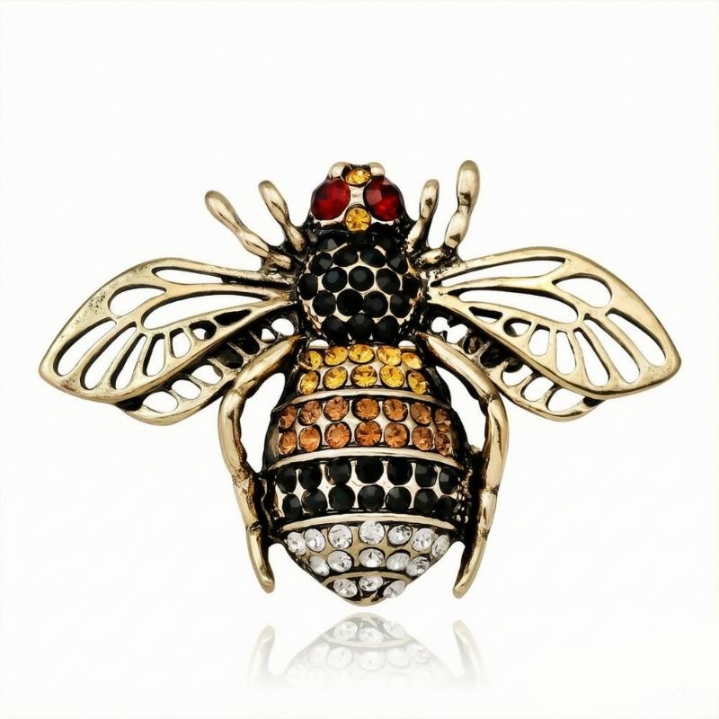Decorative Insect Brooch Pin with Alloy Body for Coat Lapel Cardigan and Bag Accent, Single Jewelry Accessory Wear