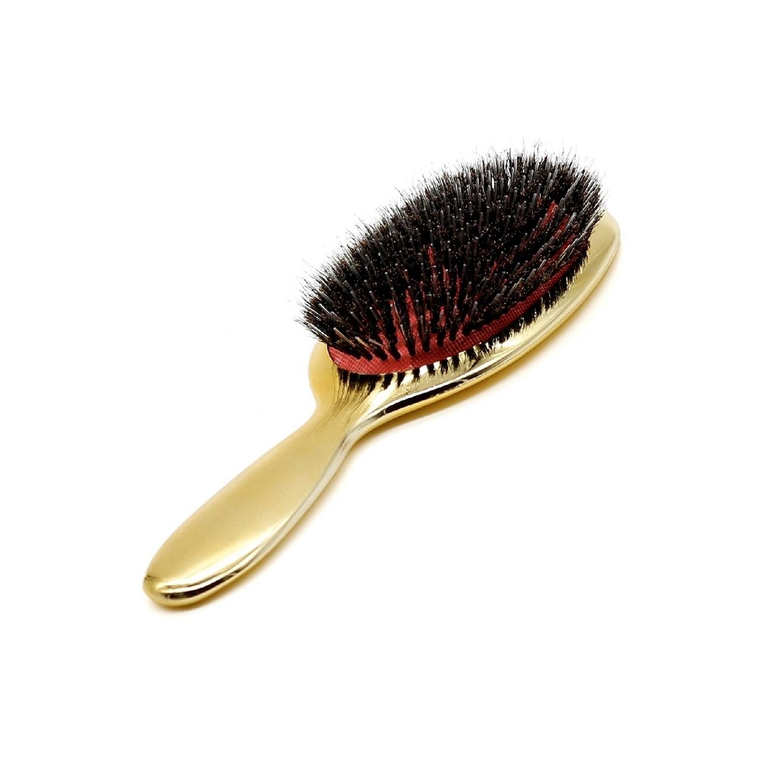

Hair Extension Comb Premium Series Oval Shovel Hair Lightening Combing Brush, Galvanic, Welding (gold)
