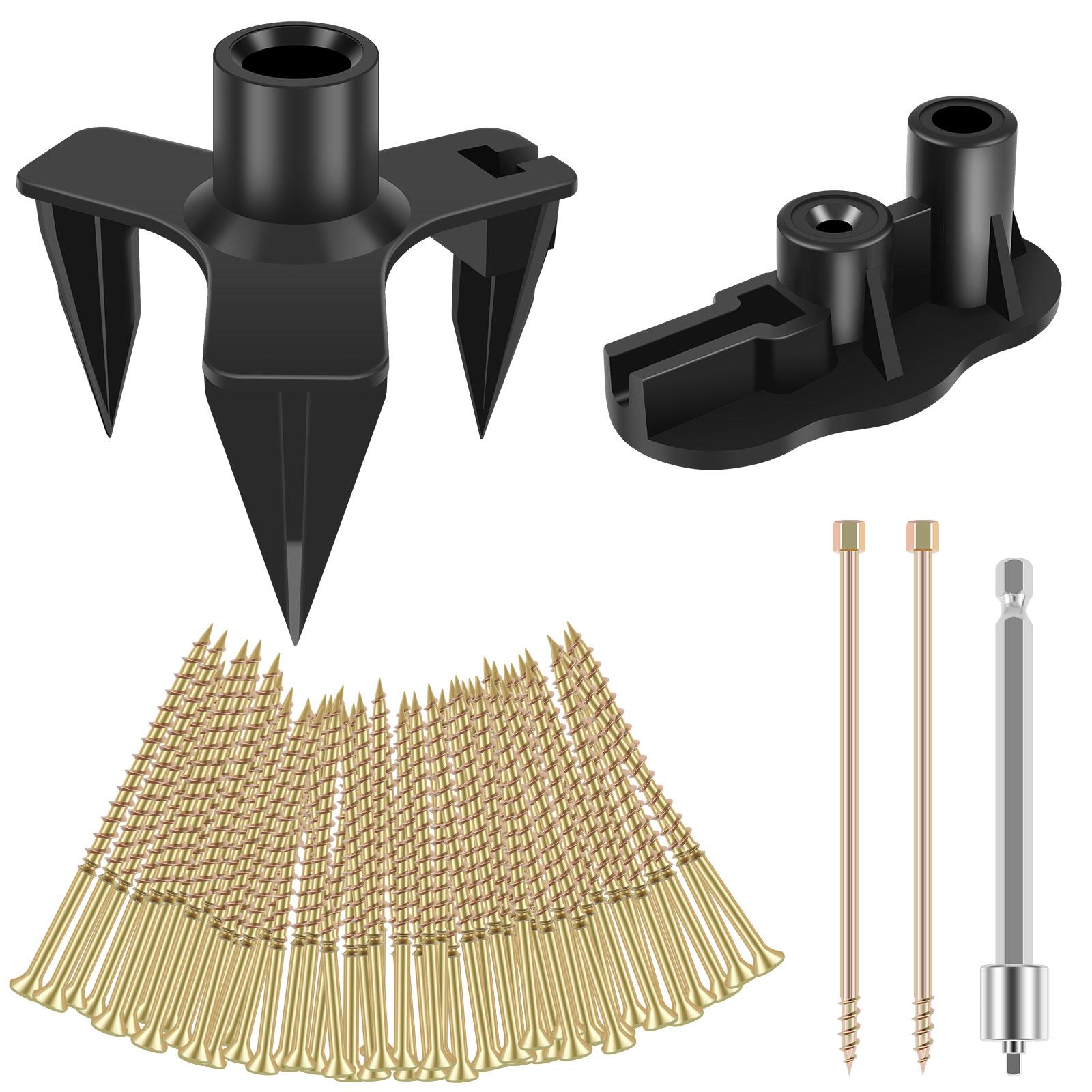 

55Pcs Squeaky Floor Repair Kit Steel Eliminate Floor Squeak Screws Kit Premium Hidden Deck Fasteners Squeaking Floor Fixing чёрный