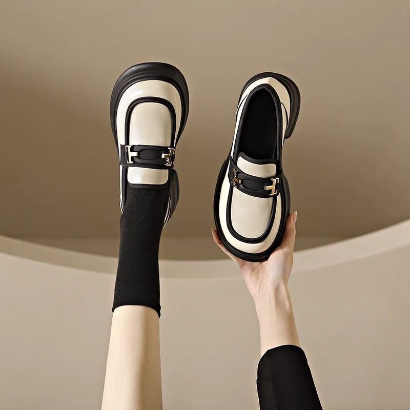 Mary Jane shoes autumn platform loafer one-pedal single shoes