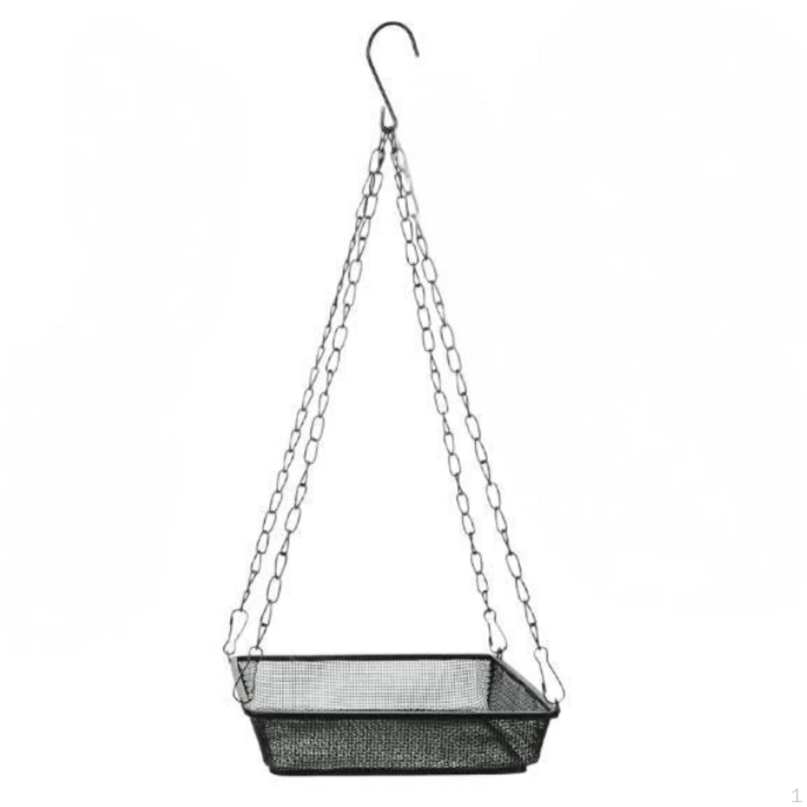 Hanging Bird Feeder Easy to Hang Outdoor Sturdy Fabricated Metal Mesh Tray for