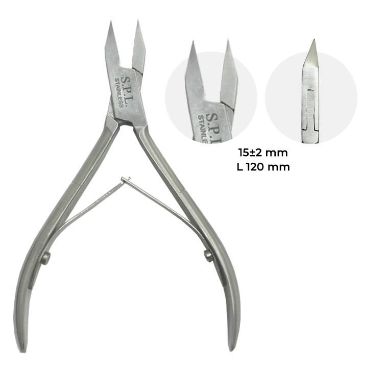 

SPL Professional Ingrown Toenail Pedicure Nippers, Medical Stainless Steel, Hand Sharpened Blades 15mm срібний