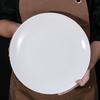 Steak Ceramic White Round Western Bone Plate - Shallow, Flat Tableware Dish for Household Use