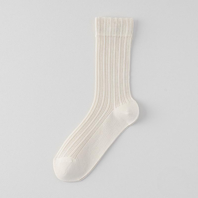 Women's Spring and Summer Thin Women's Mesh Breathable Anti-odor Cotton Socks, Stack Socks, Durable Mid-calf Socks, Boneless Long Socks, Trendy Socks