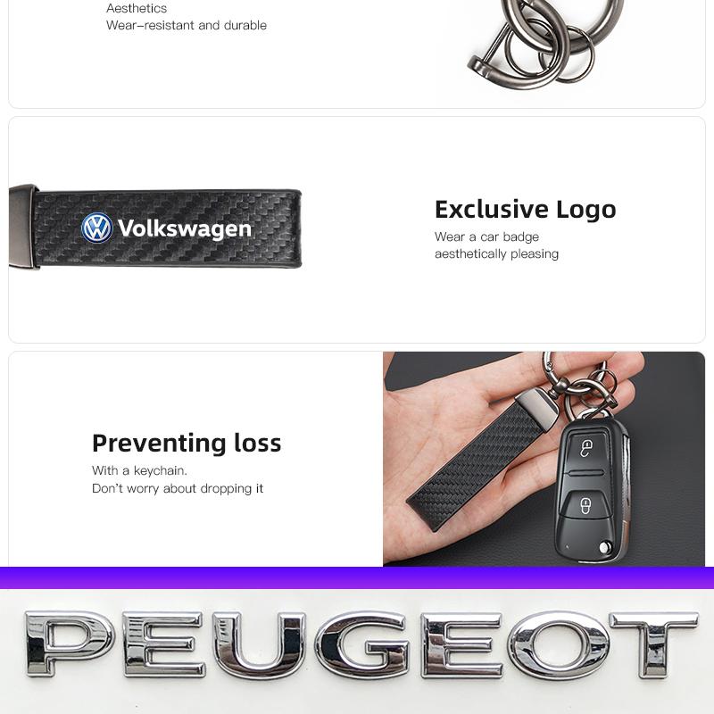 Car Fashionable style KeyChain Leather Emblem Key Chain Buckle Key Ring For VW Golf Amarok T5 Phaeton Teramont ID3 Tiguan Ph6