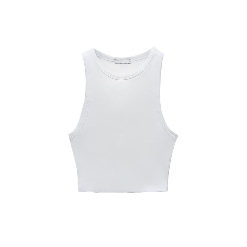 Spring New Arrival Fashion Style Fashionable Stylish Outfit Slim round Neck Sleeveless Short Tops 3253324