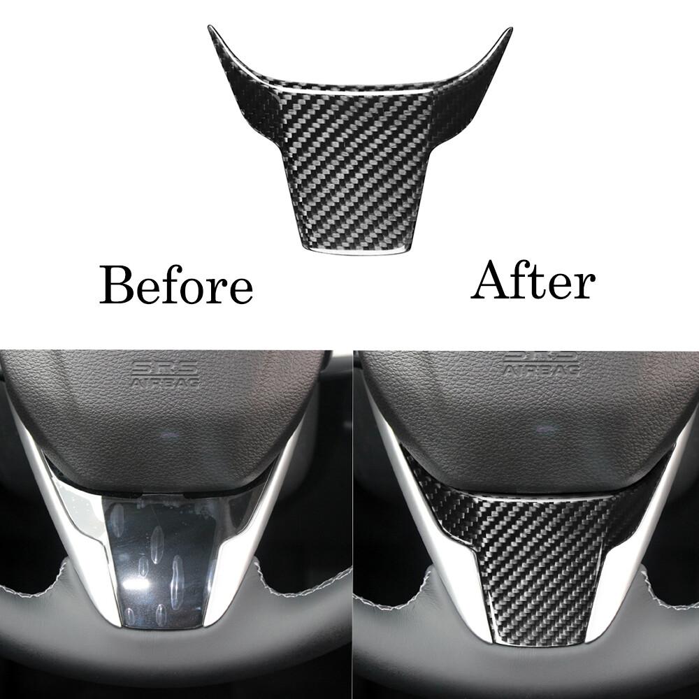 Car  Carbon Fiber Steering Wheel Panel Trim for Honda Civic 2016-