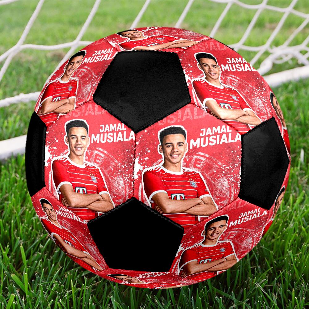 Jamal Musiala Ballon de Football en Salle Coloré Couture Machine PVC Taille 5 Entraînement d'Équipe Prêt pour la Compétition Durable Haut Rebond Cadeau Sportif Cool