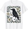 Raven Coffee Goth Flowers T-Shirt