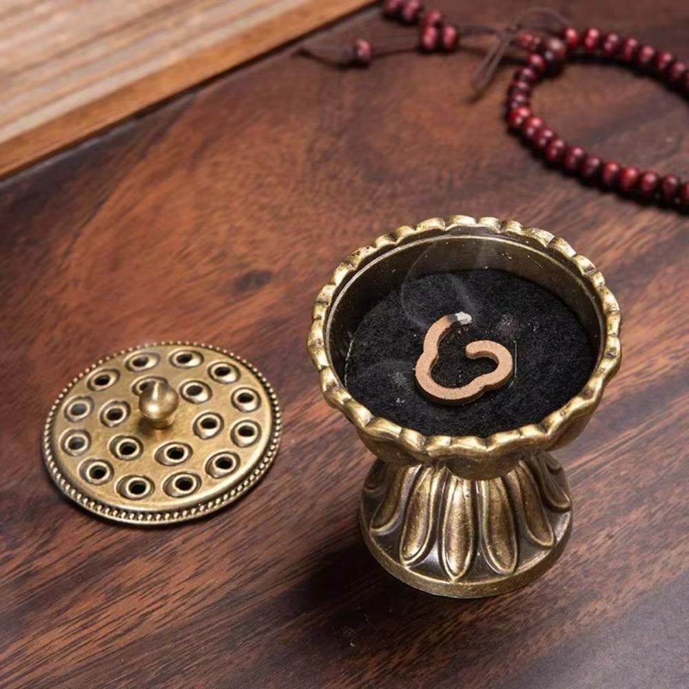 S rukojetí Lotosový vonný hořák Kovová aromatická pec Nový držák na vonné tyčinky Domácí dekorace interiéru