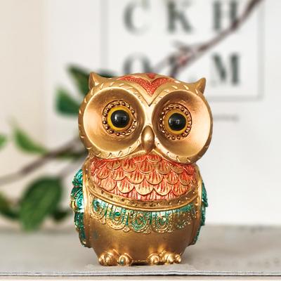 Luxury-style Owl Sculpture Resin Statue Craft Decorative Item for Home Bedroom Living Room Study Desk Luxury Decoration