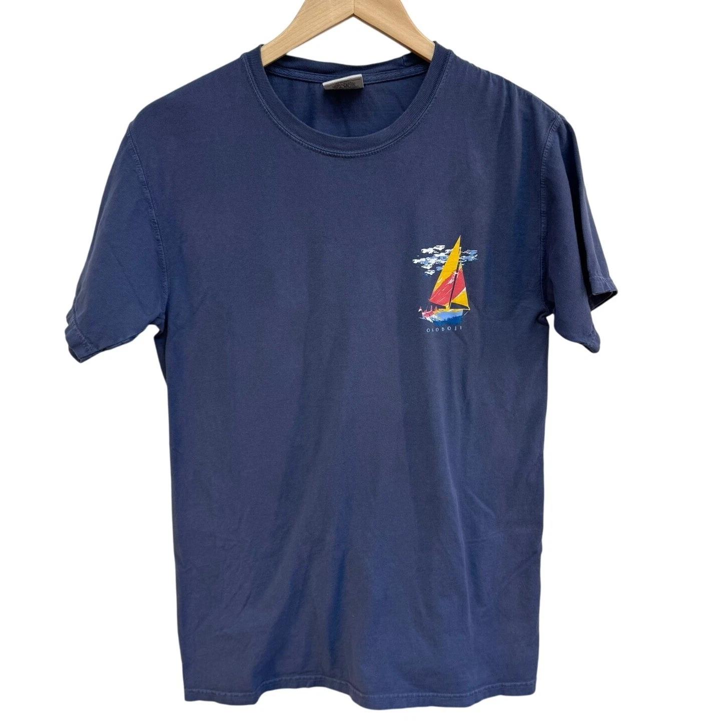 

University of Okoboji Sailboat Graphic T-Shirt Hanes Cotton Size Small 4XL