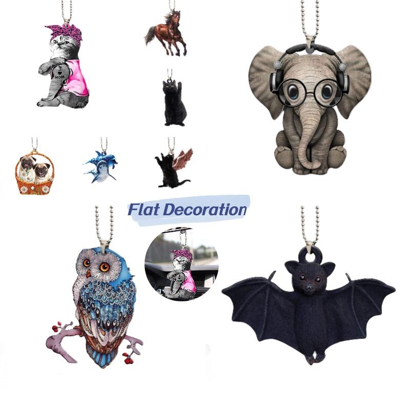Creative Bat Black Cat Car Hanging Decoration Acrylic Cartoon Style Animal Shape