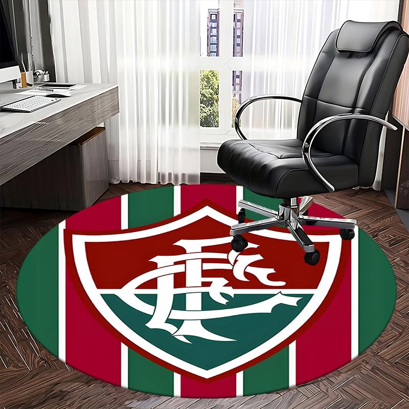 Flamengo,Badge Chair mat Round Rug Office carpet, Machine Washable, Non slip, Suitable for Living Rooms, Bedrooms
