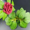 Green Six-Prong Rose Leaf Simulation - Hot Selling Cloth Floral Decoration