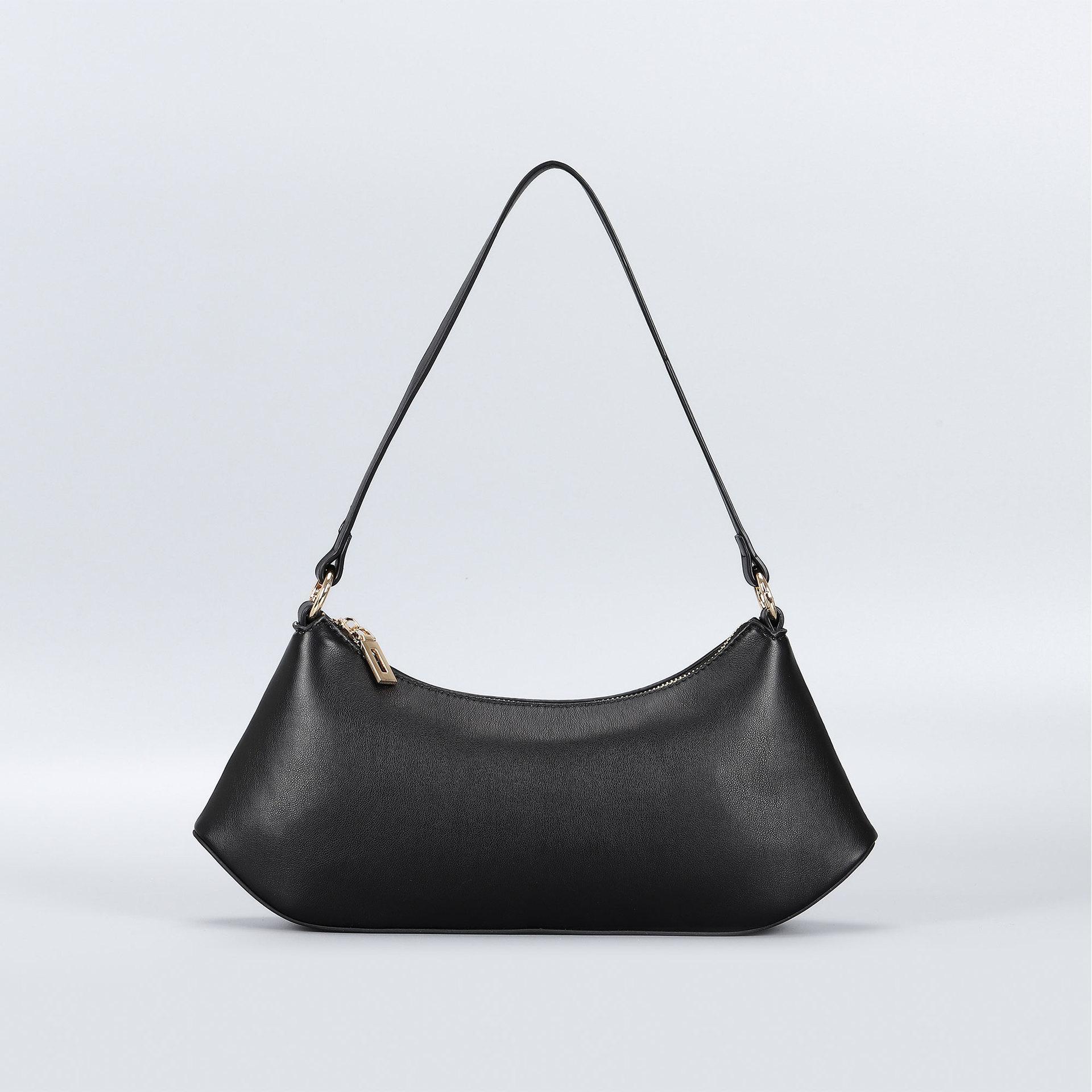 Fashionable high-end texture handbag Korean version versatile and stylish armpit bag Simple large capacity shoulder bag чёрный