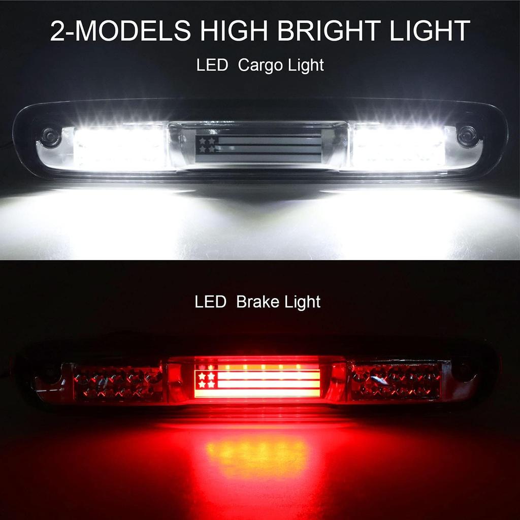 Tresound LED Third 3rd Brake Light for 2007-2013 Chevy Silverado GMC Sierra 1500 2500 3500 HD Classic, Rear Cargo Lamp High Mount Stop light
