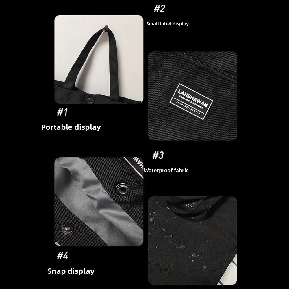 Large Capacity Male Commuting Tote Bag Casual Portable File Bag Stylish Lightweight Handbag  Travel