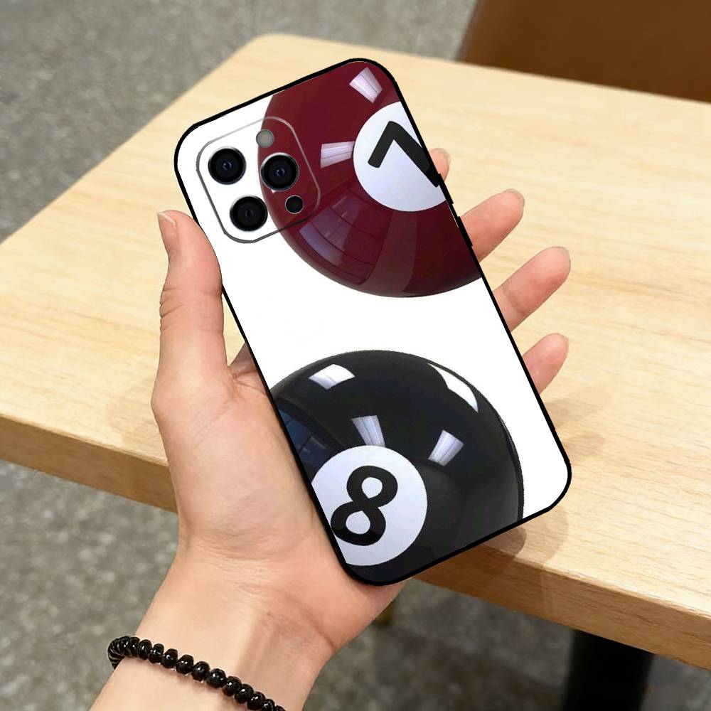 B-Billiards B-Ball Sports Phone Case For iPhone 17, 16,15,14,13,12,11 Plus,Pro Max, Others Soft Black Cover iPhone14Pro