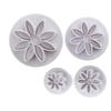 Set of 3 DIY Fondant Mold Multi-Shapes Fondant Stamps Kitchen Baking Tools Plastic Material Baking Supplies for Children