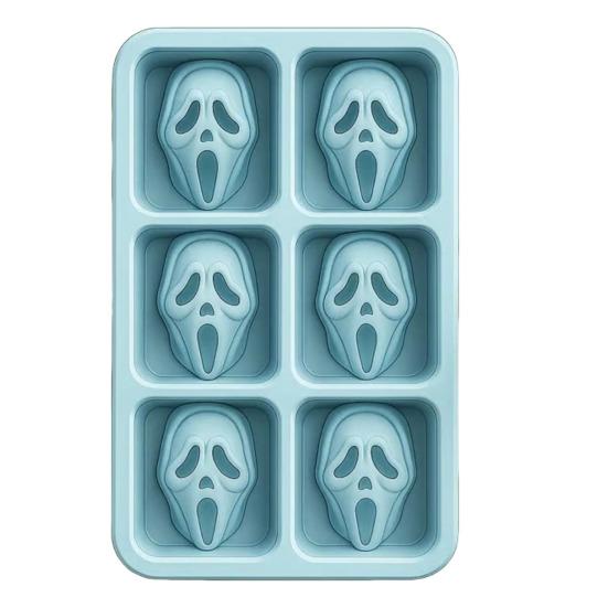 

Форма для льда в виде скелета на Хэллоуин, пищевой силикон, жуткая кричащая форма, с привидениями синий