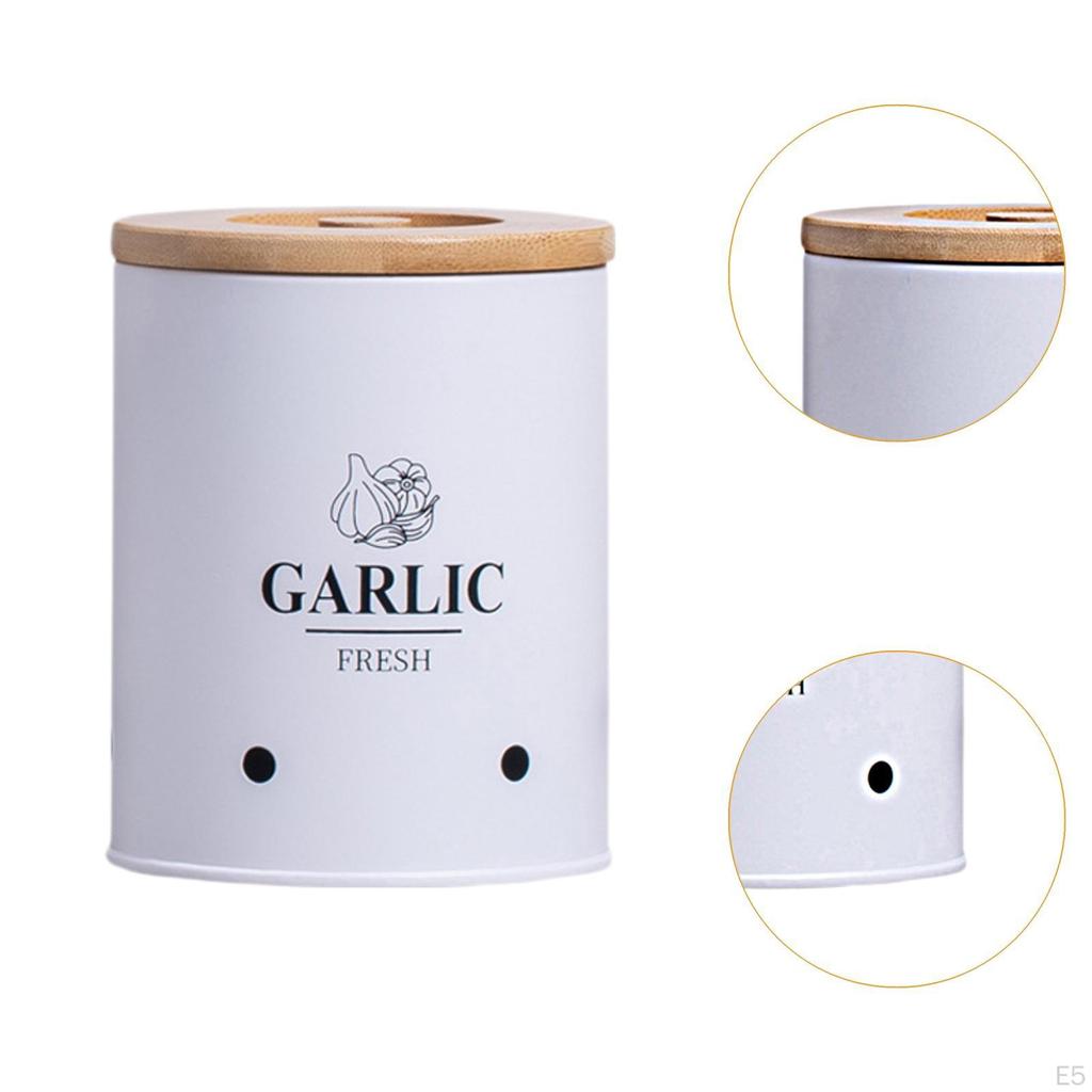 Nádoba na pracovní desku pro cibuli a česnek, Vintage úložný box na zeleninu