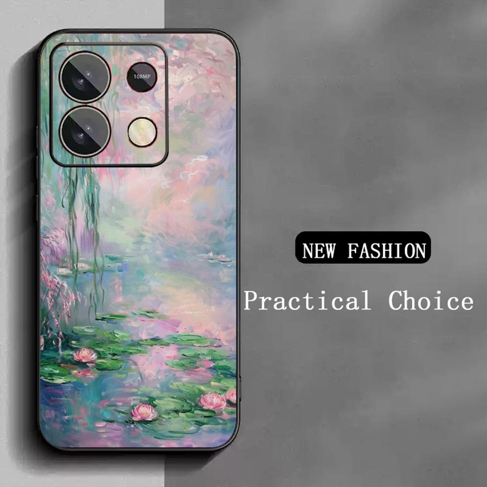 Claude Monet Painting Classic Art Phone Case For Redmi Note 14 13 12 11 Pro Plus S 5G 14C A3 Soft Black Phone Cover