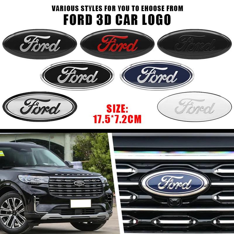 114mm/150mm/175mm Car Front Hood Emblem for Ford Fiesta Range Focus Mondeo Explorer Fusion Transit Edge Auto Rear Trunk Sticker CVU1
