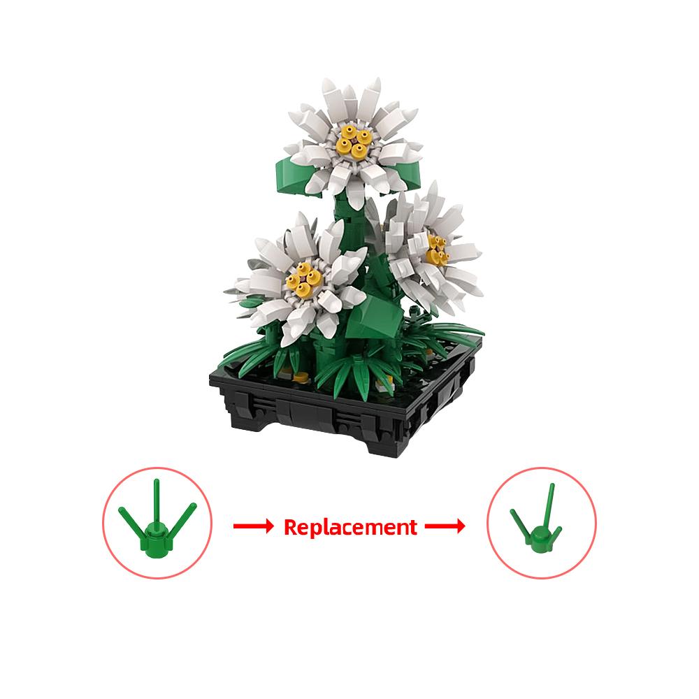 Gobricks MOC Daisies Bouquet Bricks Office Home Decoration Potted Daisies Garden House Plant Assembly Building Blocks Toys Gift