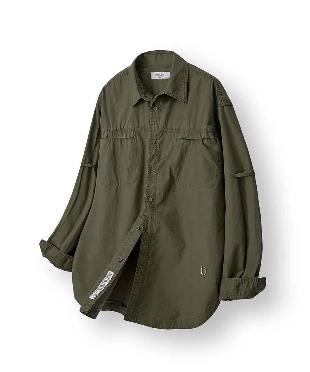 Whoops Fade Cotton Work Shirt [Khaki] M
