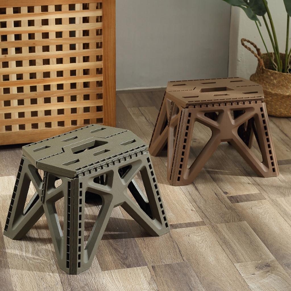 Folding Step Stool Strong Load-bearing Heavy-Duty Chair Travel Use Compact Collapsible Chair with Handle Camping Supplies