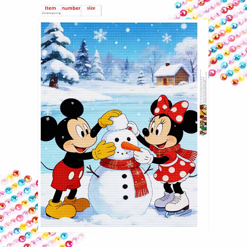 Disney Diamond Art Painting Kit 5D Diamond Snowman Painting Dot Art Gemstone Crystal Paint Diamond Home Wall Decor