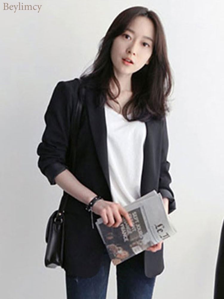 Beylimcy Tailored Long Long Perfect for Plus Simple Bey120 Women's Jacket, Sleeve, Length, Commuting, Casual, Sizes, Style, Spring/Autumn, (JP,