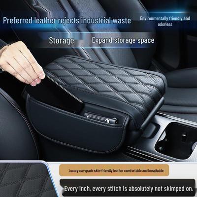 Extra Long 40cm Armrest Box Pad for Avalon/Camry - Heightening Pad with Tissue Box Holder
