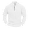 2025 Men's Autumn Half-Zip Knit Sweater - European & American Casual Style, Solid Color, Stand Collar, Long Sleeve.