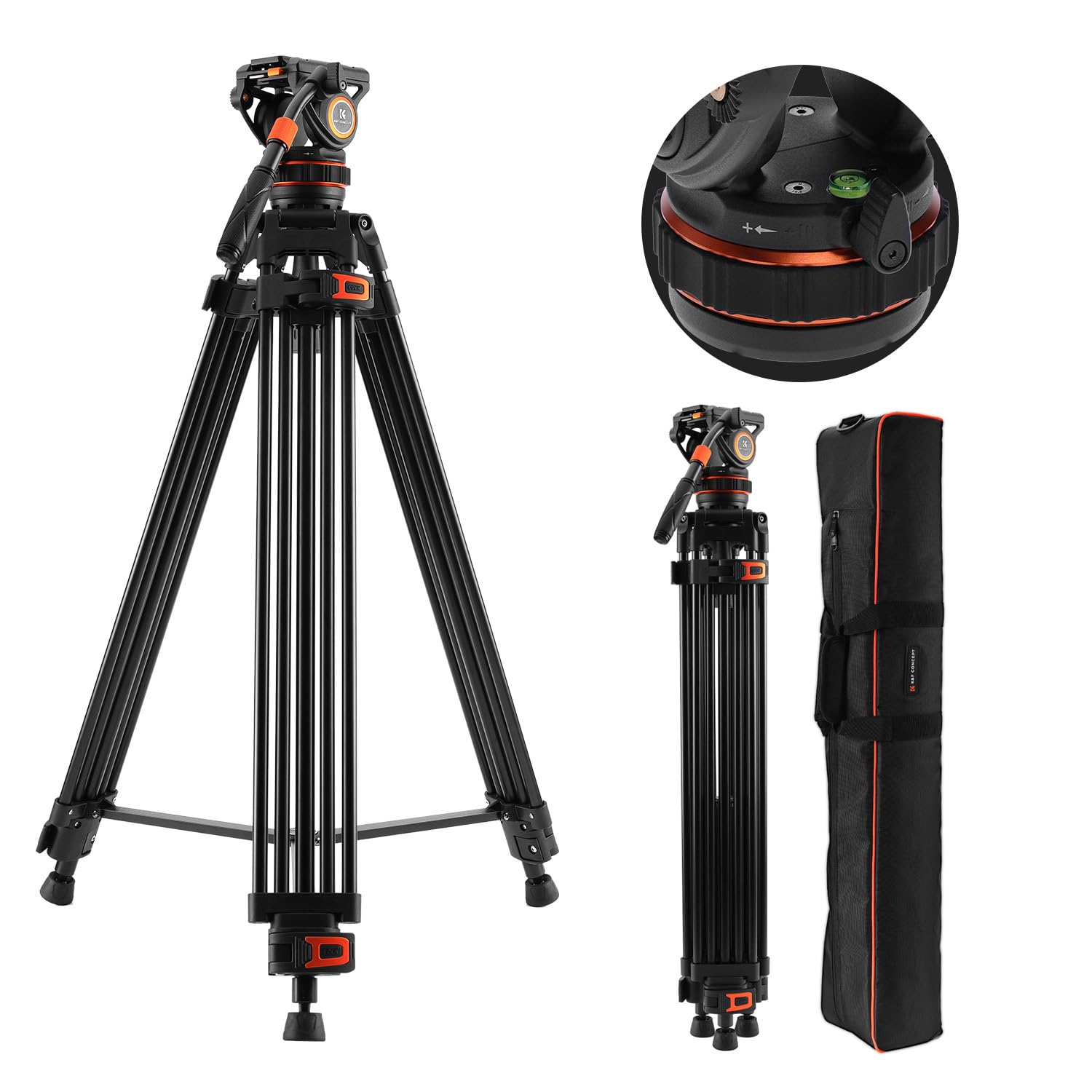 

Concept Video Tripod with Fluid kg Weight Quick Release Plate Compatible with and Other DSLR Cameras and Camcorders K&F 75 /191cm Heavy-Duty 360°