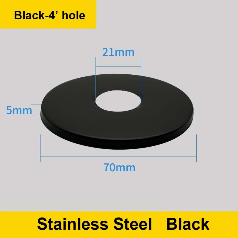 1Pc Black Shower Faucet Decorative Cover Chrome Finish Stainless Steel Water Pipe Wall Covers Kitchen Bathroom Accessories