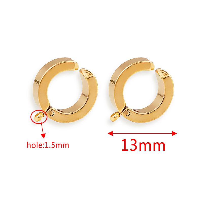 10pcs Gold Stainless Steel Hoop Earrings Hooks Round Earring Post for Women DIY Earrings Making Supplies Jewelry Accessories