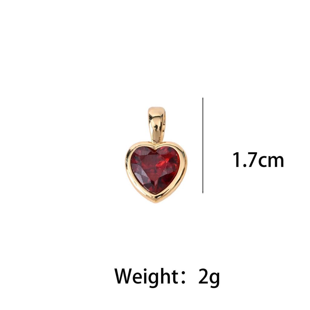Twelve Zodiac Birthstone Pendant with Heart-Shaped Zircon - DIY Keychain Accessory