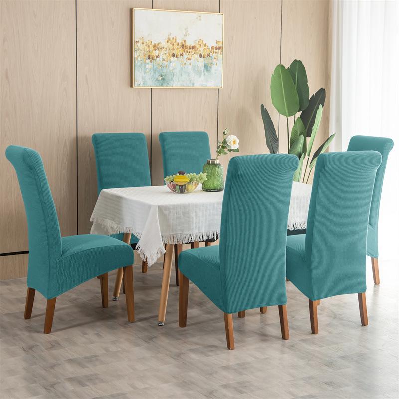 Water-Repellent Flared High-Back Chair Cover - Corn Kernel Design, Dustproof for Home & Hotel Dining.