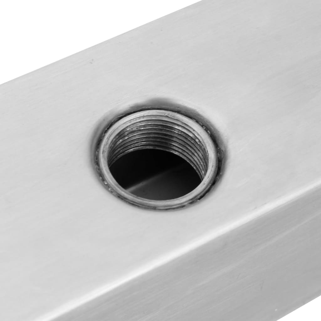 Outdoor Fountains Rectangular Waterfall Pool Fountain Stainless Steel 110 Cm