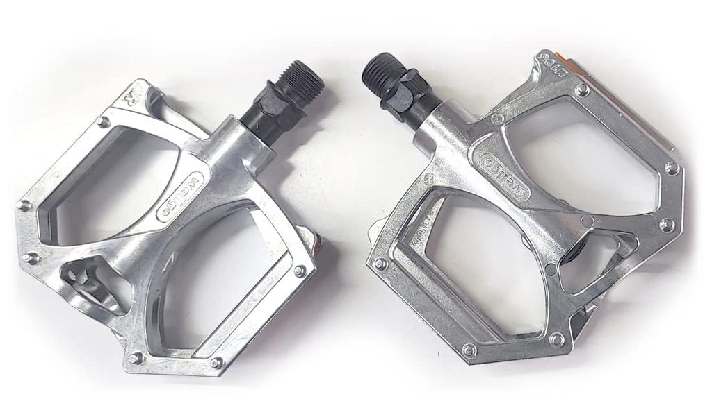 WELLGO Aluminum Flat Pedals, Thin Type M195, Silver [Parallel Import]