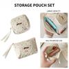 Cute Bowknot Sanitary Napkins Storage Bag Colorful Dots Large Capacity Cosmetic Bag Earphones Lipstick Pouch for Women Girls