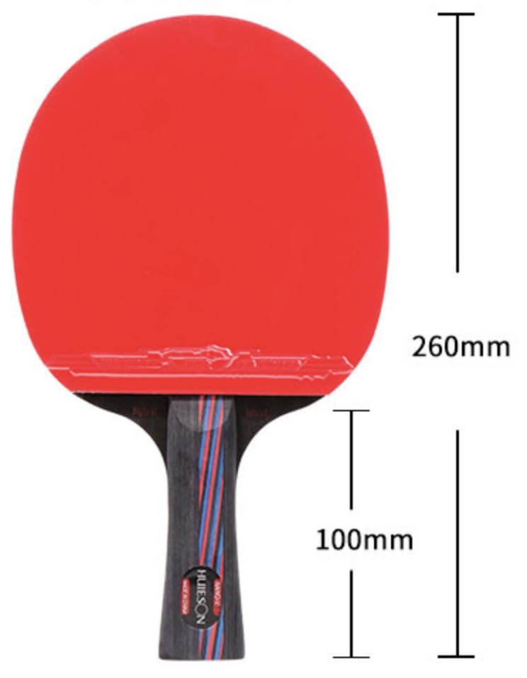 Table Tennis Racket Shake Hand Made in China with Case Rubber Carbon Plywood 204g Flare Grip [Mui Bien] Non-Adhesive