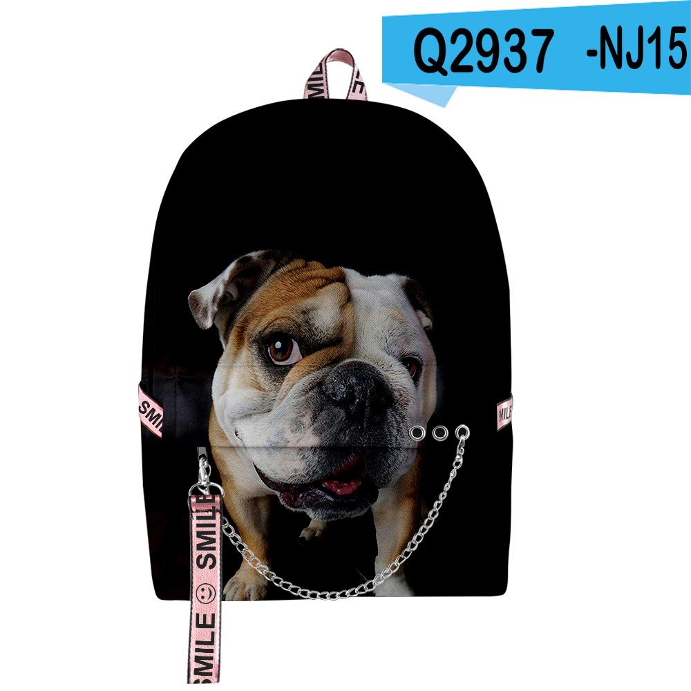 Classic Novelty Lovely French Bulldog School Bags Unisex 3D Print Oxford Waterproof Notebook multifunction Travel Backpacks