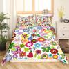 Retro Flowers King Queen Bedding Set Cartoon Vintage Floral Duvet Cover Boho Abstract Quilt Cover Soft Polyester Comforter Cover