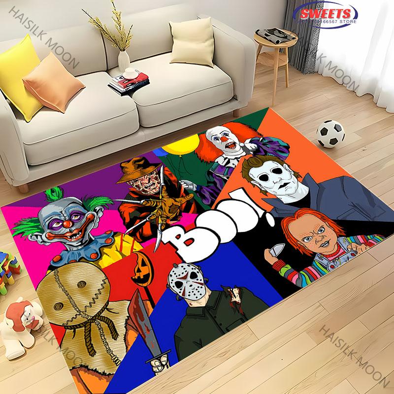 3D Halloween Horror Thriller Theme Carpet Living Room Bedroom Sofa Large Area Decorative Mat Soft Non-slip Four Seasons Rug Gift