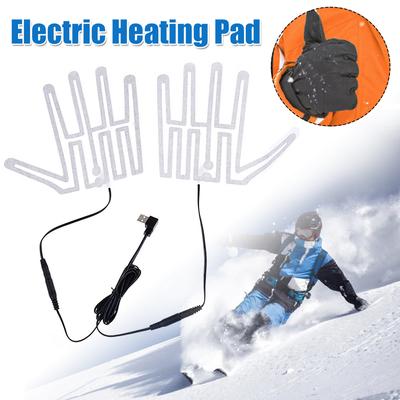 1/2 Paar Fünf-Finger-Handschuhe Heizkissen Kohlefaser 5V Handschuh Heizblatt Thermische Isolierung für Outdoor-Skifahren