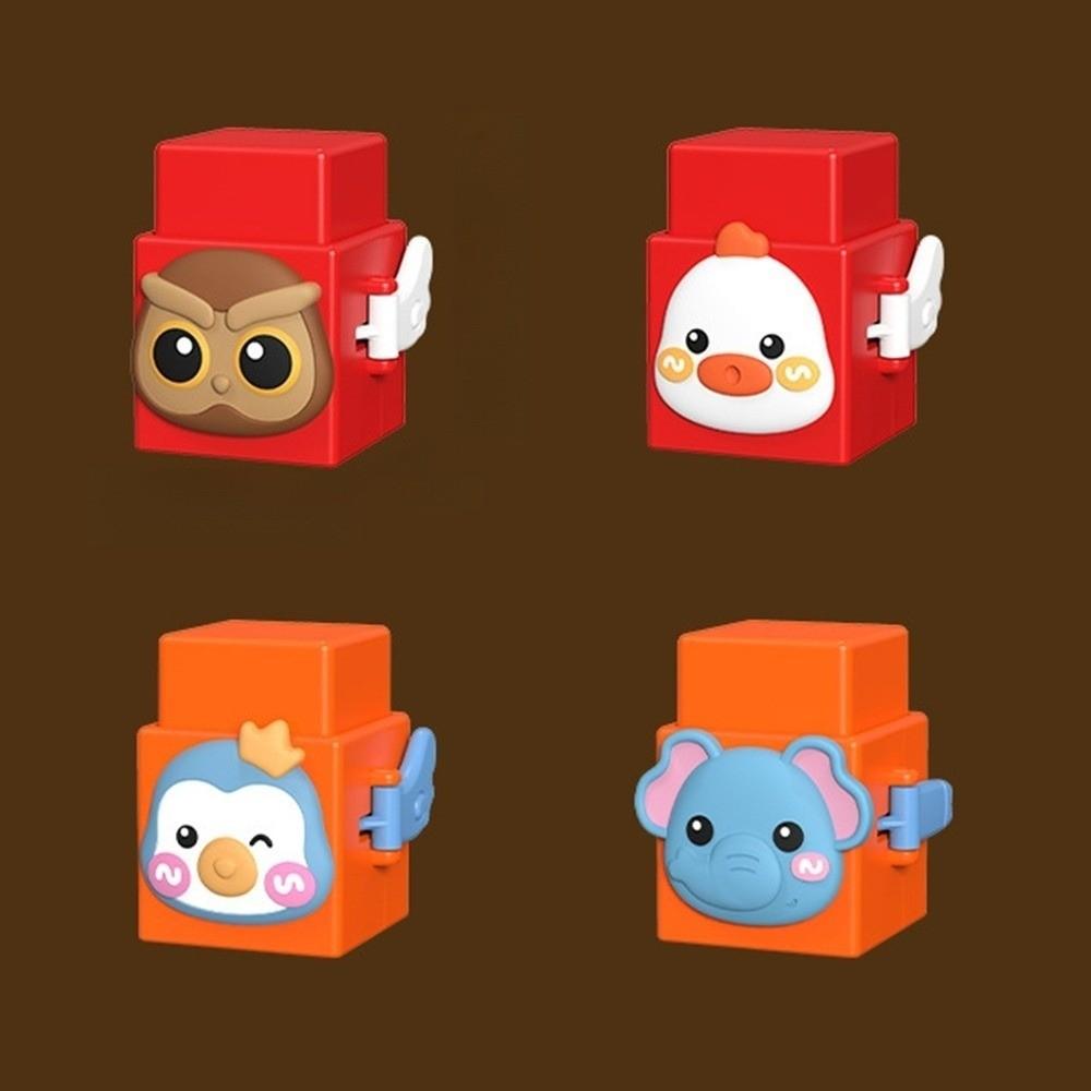 12pcs/set Interactive Learning Stacking Cubes Animal Blocks Educational Toys  Skill Development