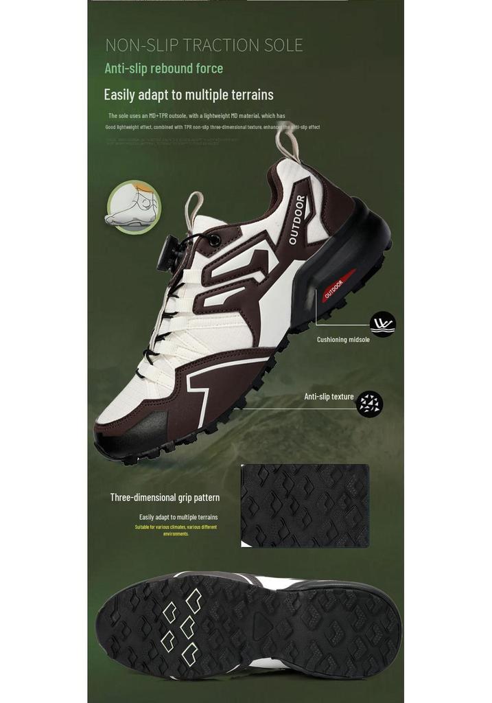 Men's Lightweight Breathable Hiking and Trail Running Shoes - Large Size